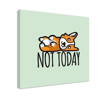 Καμβάς με σκυλιά corgi Ξαπλωμένος - TenStickers