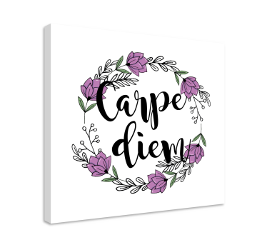 εμπνευσμένος καμβάς με λουλουδάτο μοτίβο carpe diem - TenStickers