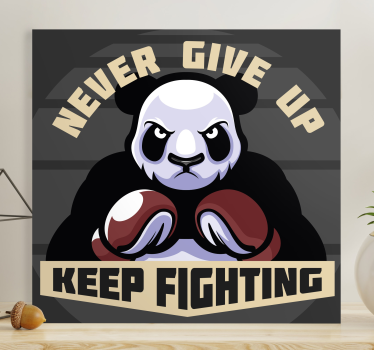 Ζωγραφική καμβά με ζώα κίνητρο πυγμαχίας panda - TenStickers