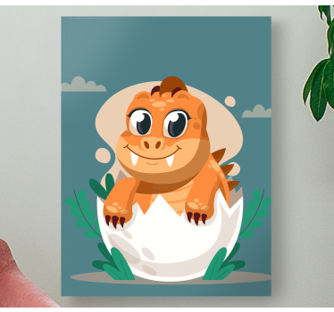 μωρό δεινόσαυρος σε κοχύλι dinausar wall art - TenStickers