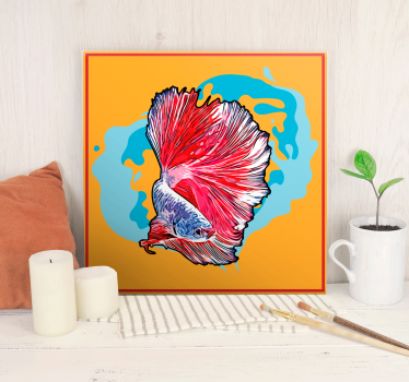 Καμβάς ζωγραφικής ψαριών Ζωντανός betta fish - TenStickers