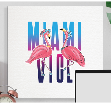 Miami vice φλαμίνγκο σχεδιασμός ζωικού καμβά - TenStickers