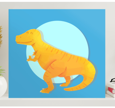 σκανδιναβικός δεινόσαυρος κίτρινο t-rex dinausar wall art - TenStickers