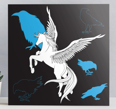 εκτύπωση καμβά pegasus και crows - TenStickers