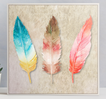 καμβάς plumas pintadas de acuarela - TenStickers