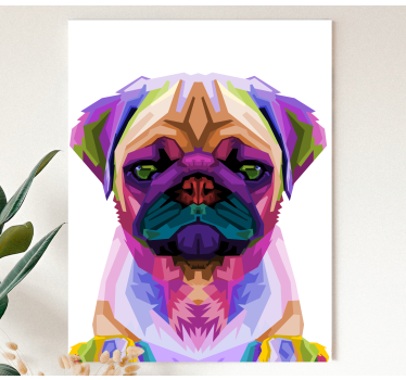 Pop art pug dog καμβά εικόνες - TenStickers