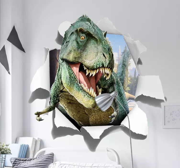 3d αυτοκόλλητο τοίχου t-rex - TenStickers