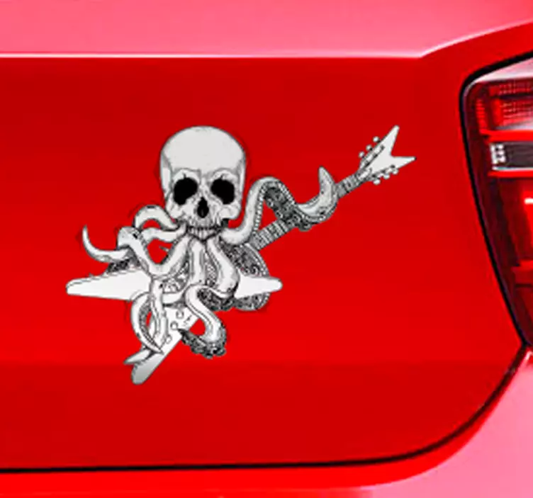 αυτοκόλλητο με χταπόδι rock and roll - TenStickers
