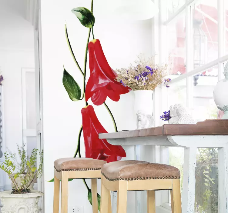 ντεκόρ τοίχου σαλόνι λουλουδιών - TenStickers