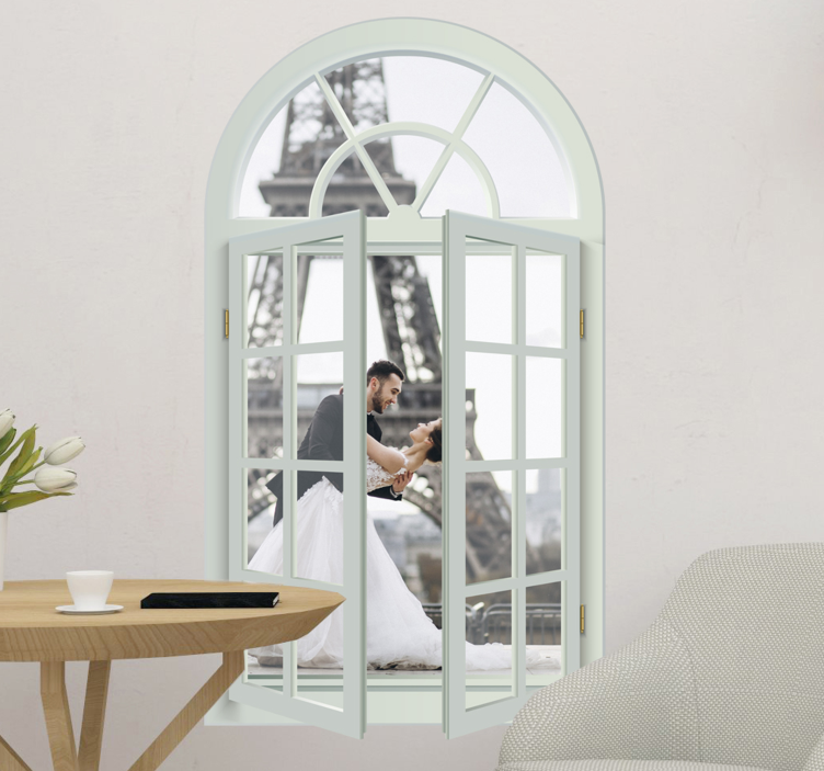 αυτοκόλλητο τοιχογραφία τοίχου με θέα στο παράθυρο - TenStickers