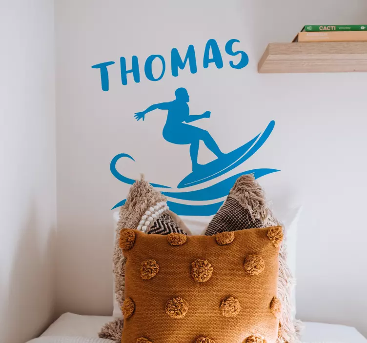 σέρφερ με αυτοκόλλητο εξατομίκευσης ονόματος - TenStickers