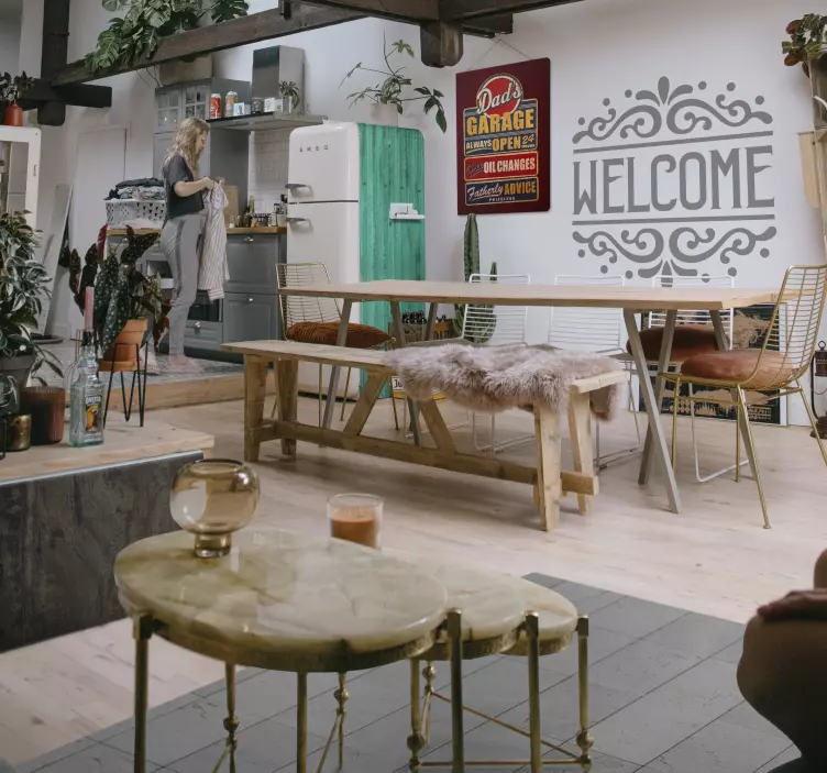 Αυτοκόλλητο ψυγείου με μεταλλική υφή παλαιωμένης μέντας - TenStickers