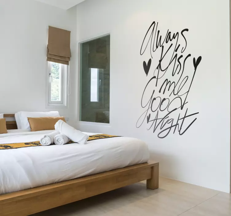 πάντα με φιλάω καληνύχτα κείμενο βινυλίου - TenStickers