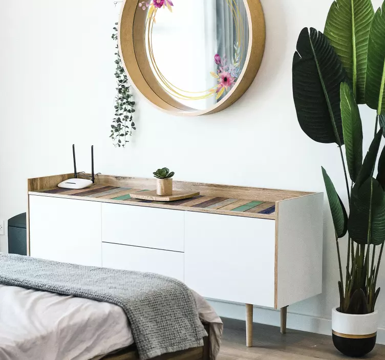 αυτοκόλλητο μπλε καλοκαιρινά ξύλινα έπιπλα - TenStickers