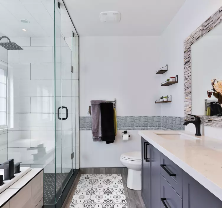 αυτοκόλλητο με γκρι τετράγωνα και ορθογώνια - TenStickers