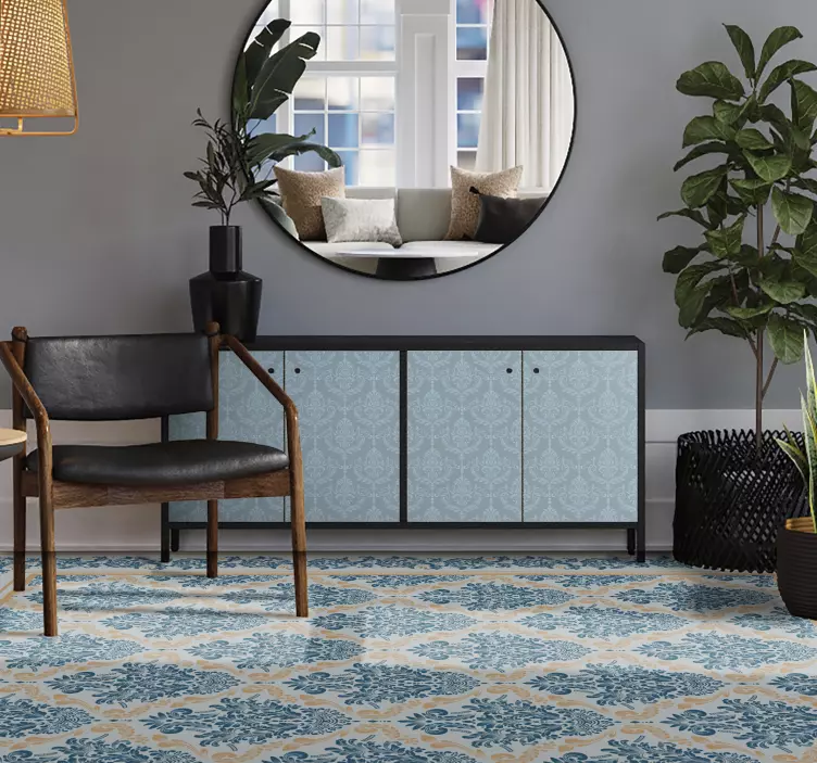 αυτοκόλλητο έπιπλα μπλε κομψό μπαρόκ - TenStickers