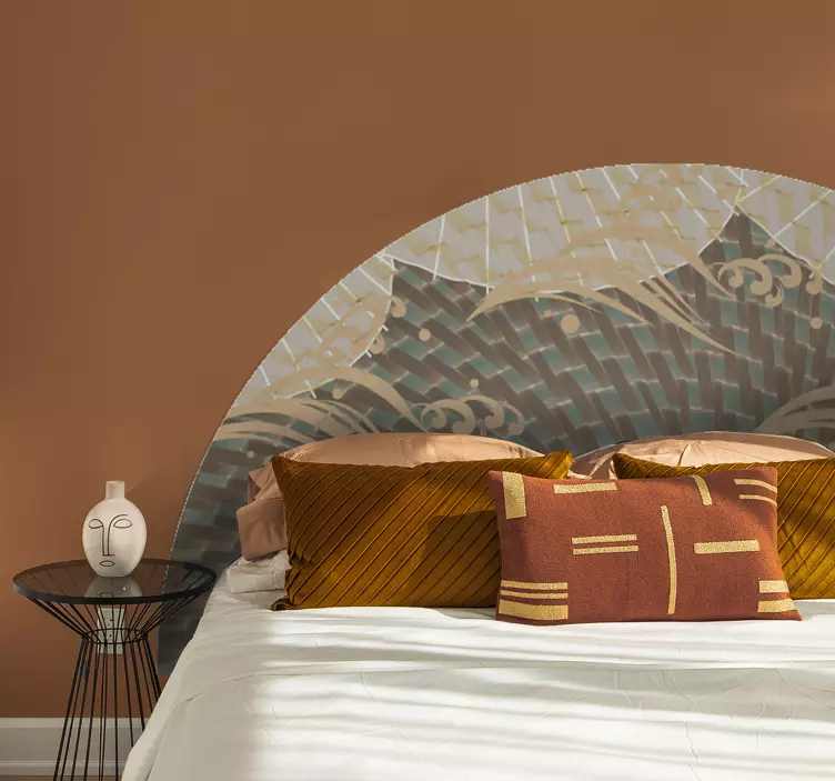 Αυτοκόλλητα κεφαλάρια κομψό μοτίβο βεντάλιας - TenStickers