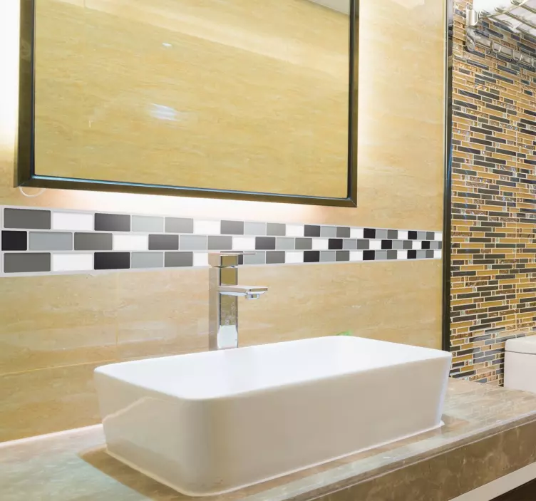 αυτοκόλλητο με γκρι τόνους πλακιδίων - TenStickers