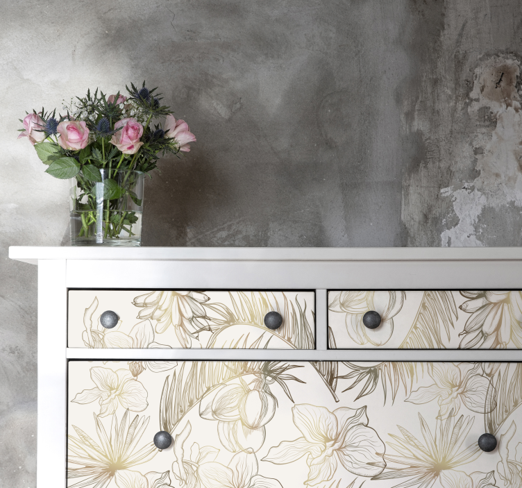 τροπικά λουλούδια επίπλων - TenStickers