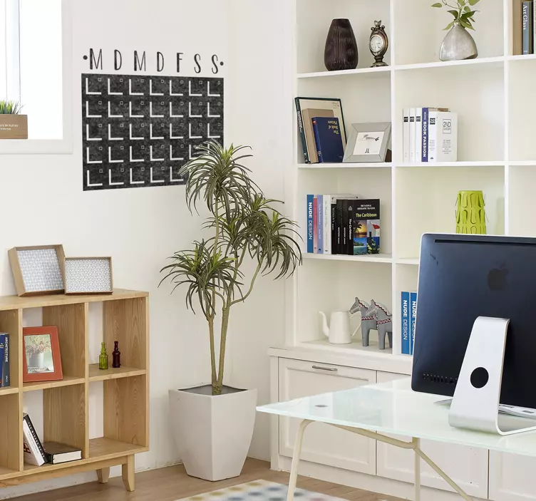 Αυτοκόλλητο μαυροπίνακα ημερολόγιο ημερών εβδομάδας - TenStickers