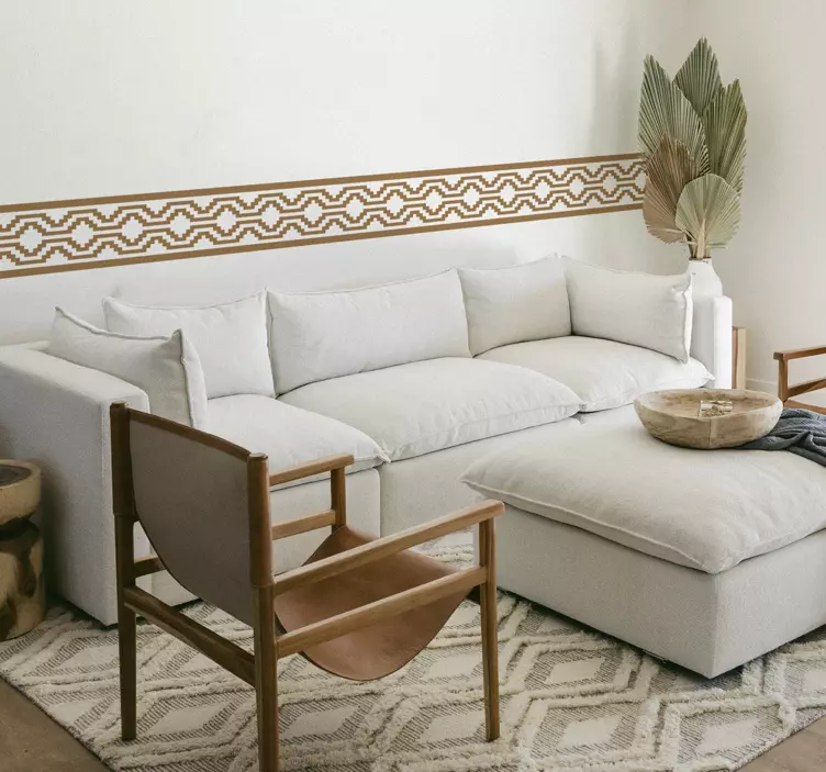 Αυτοκόλλητο τοίχου σαλονιού πράσινη γεωμετρική μορφή - TenStickers