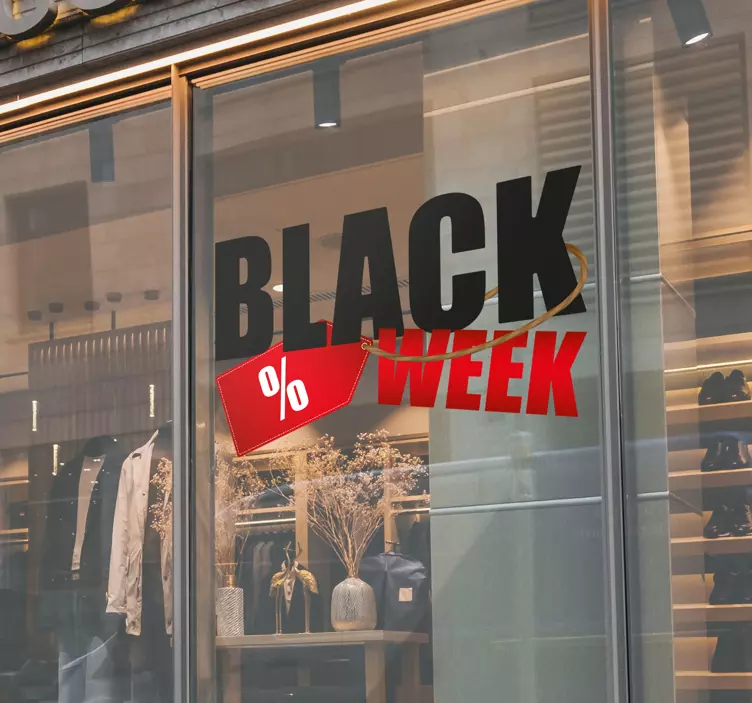 Αυτοκόλλητο με ετικέτα μαύρης εβδομάδας μαύρη Παρασκευή - TenStickers