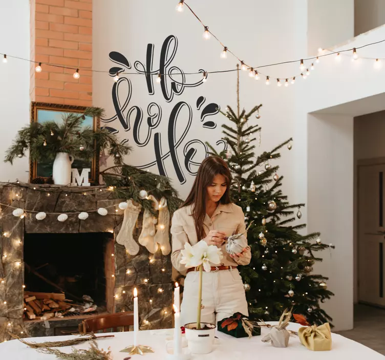 αυτοκόλλητο hohoho Χριστούγεννα Άγιος Βασίλης - TenStickers