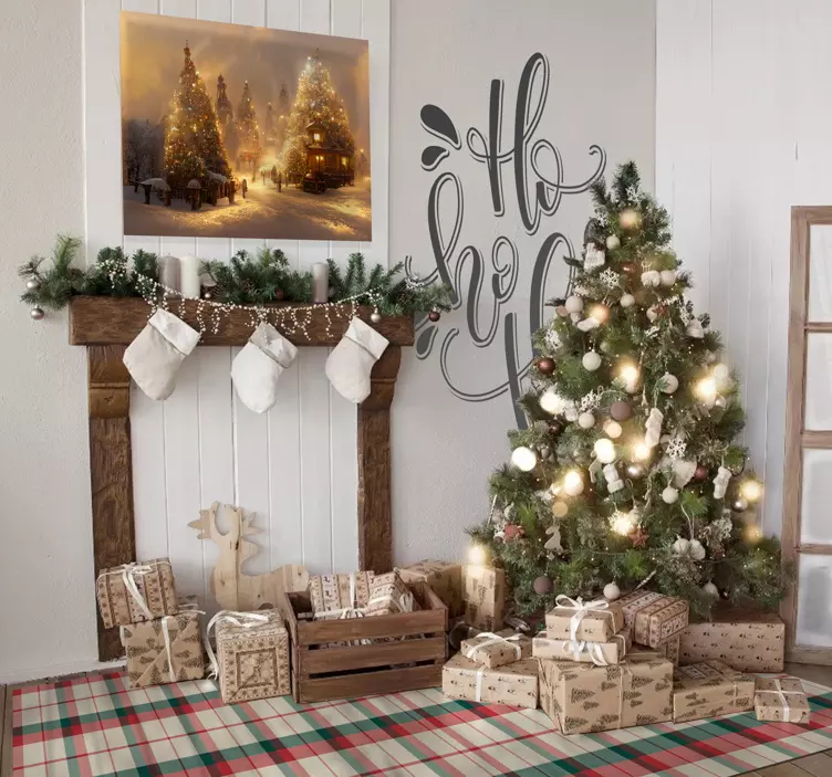 αυτοκόλλητο hohoho Χριστούγεννα Άγιος Βασίλης - TenStickers