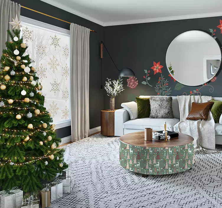 χρυσές νιφάδες χιονιού σετ χριστουγεννιάτικων χαλκομανιών - TenStickers