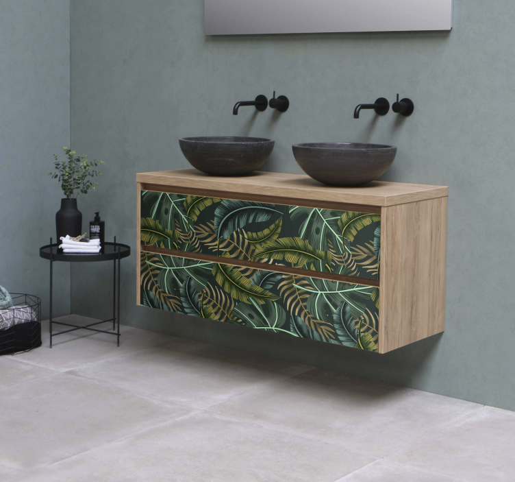 αυτοκόλλητο έπιπλα τροπικά άνθη - TenStickers