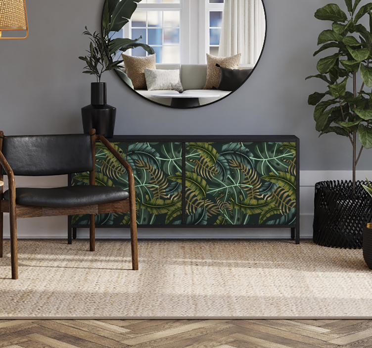 αυτοκόλλητο έπιπλα τροπικά άνθη - TenStickers