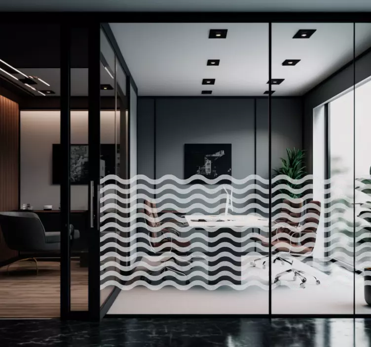 Αυτοκόλλητα Παράθυρα Διαφανές Κύματα - TenStickers