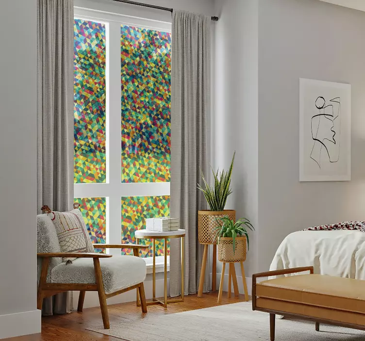 Αυτοκόλλητα Παράθυρα Διαφανής Γεωμετρικός - TenStickers