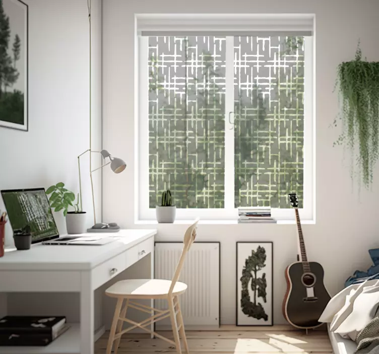 Αυτοκόλλητα Παράθυρα Διαφανή διαγώνιες γραμμές - TenStickers