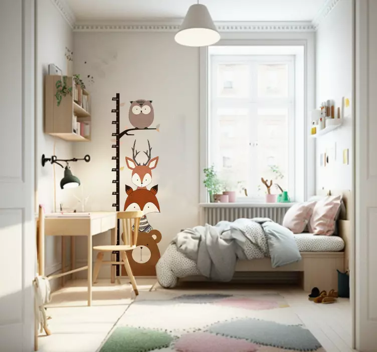 αυτοκόλλητο διάγραμμα ύψους ζώων δασικών εκτάσεων - TenStickers