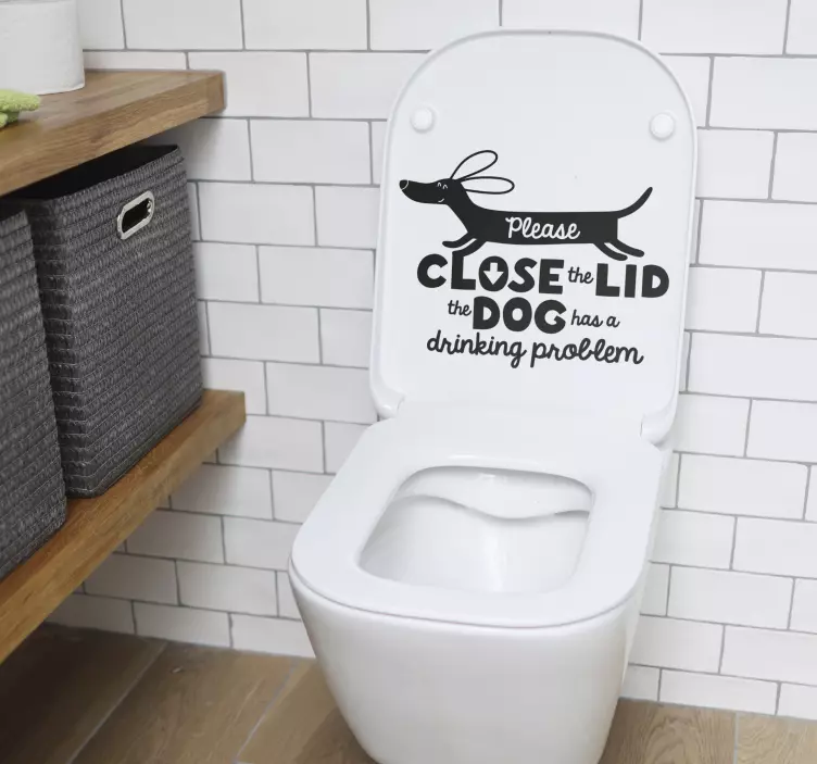 Αυτοκόλλητα κατοικίδια Αθήνα Κλείστε το καπάκι Σκύλος - TenStickers