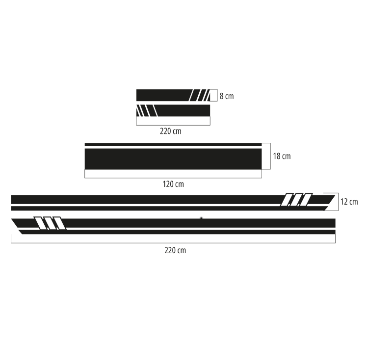 Αυτοκόλλητο αυτοκινήτου ρίγες σετ 5 τεμαχίων - TenStickers