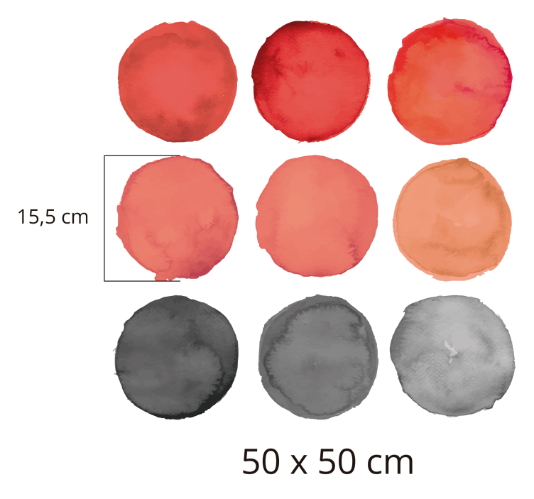 γκρίζοι κύκλοι και αυτοκόλλητο τοίχου από κοράλλι pantone - TenStickers