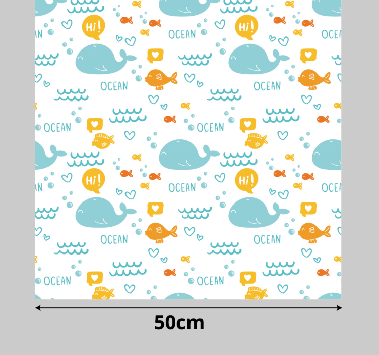 αυτοκόλλητο με πολύχρωμα και χαρούμενα έπιπλα ωκεανού - TenStickers