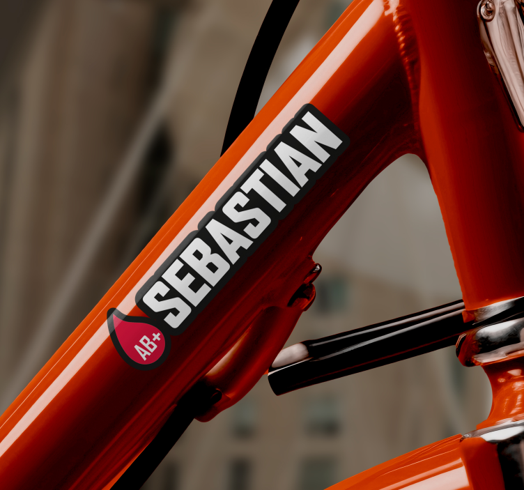 αυτοκόλλητο ποδήλατο σημαία με όνομα ομάδα αίματος - TenStickers