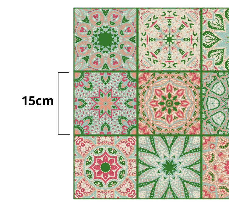 μπλε και πράσινες αποχρώσεις επίπλων πλακάκια - TenStickers