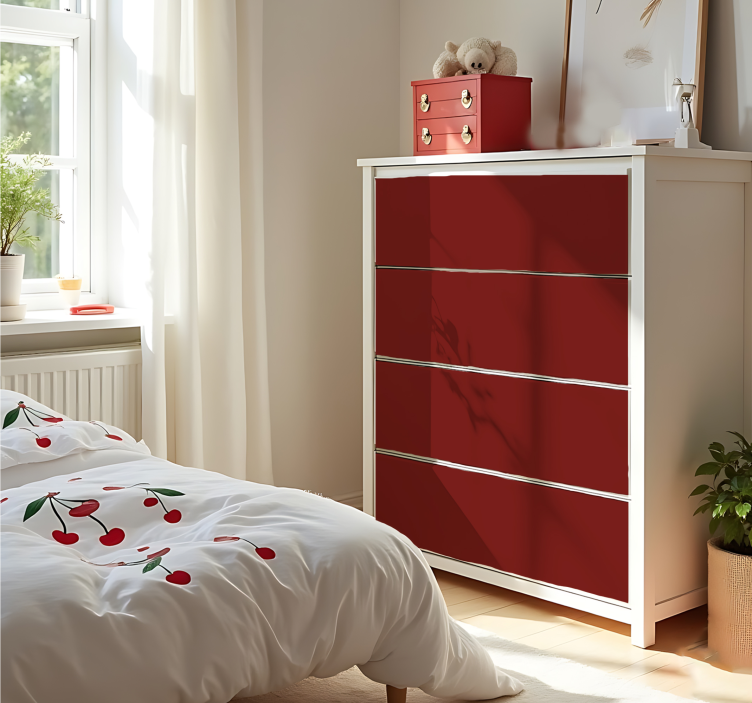 Αυτοκόλλητο μονόχρωμου φύλλου ματ κόκκινο κερασιού - TenStickers