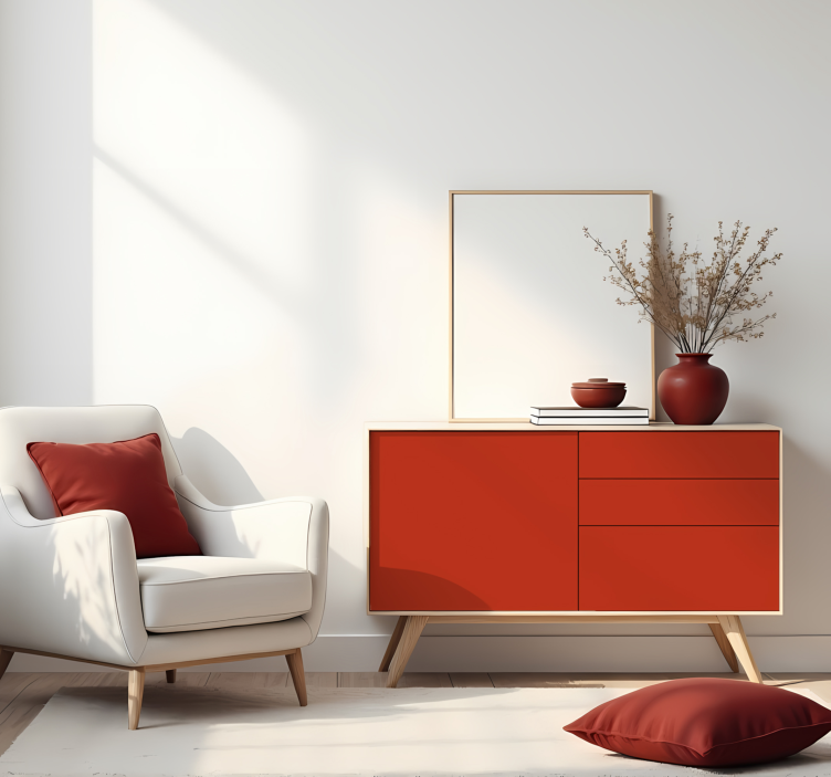 Αυτοκόλλητο μονόχρωμου φύλλου ματ κοραλί κόκκινο - TenStickers