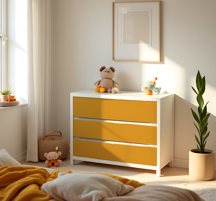 Αυτοκόλλητο μονόχρωμου φύλλου ματ κίτρινο - TenStickers