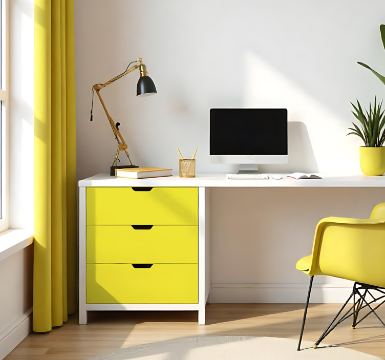 Αυτοκόλλητο μονόχρωμου φύλλου ματ ανοιχτό κίτρινο - TenStickers