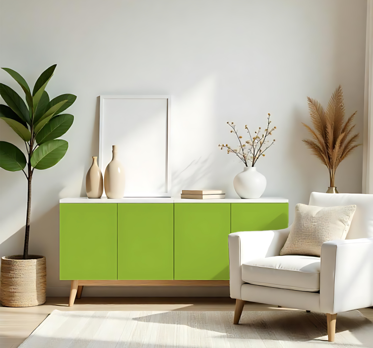 Αυτοκόλλητο μονόχρωμου φύλλου ματ ανοιχτό πράσινο - TenStickers