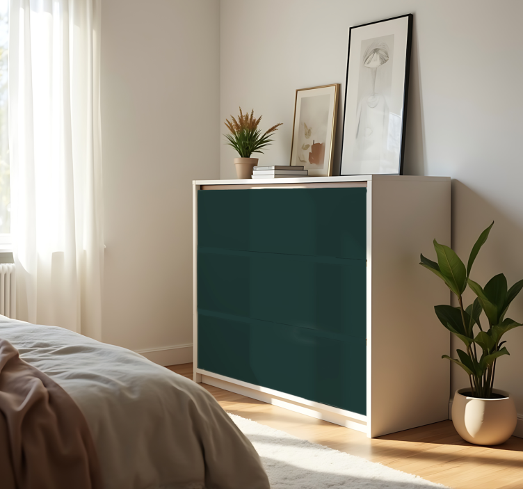 Αυτοκόλλητο μονόχρωμου φύλλου ματ σκούρο πράσινο - TenStickers