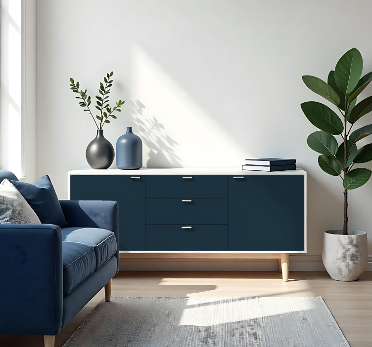 Αυτοκόλλητο μονόχρωμου φύλλου ματ σκούρο μπλε - TenStickers