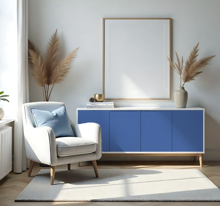 Αυτοκόλλητο μονόχρωμου φύλλου ματ μπλε - TenStickers