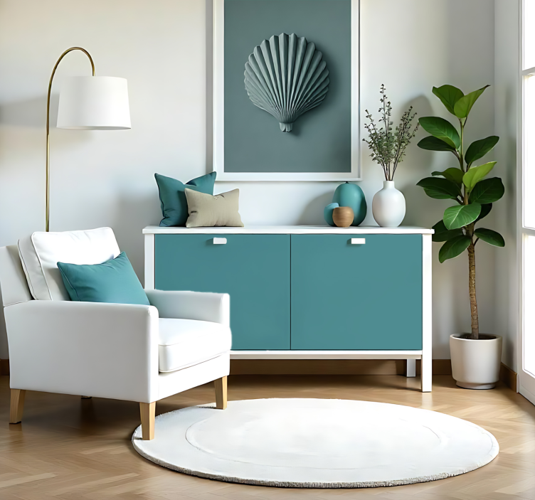 Αυτοκόλλητο μονόχρωμου φύλλου ματ σκούρο τιρκουάζ - TenStickers